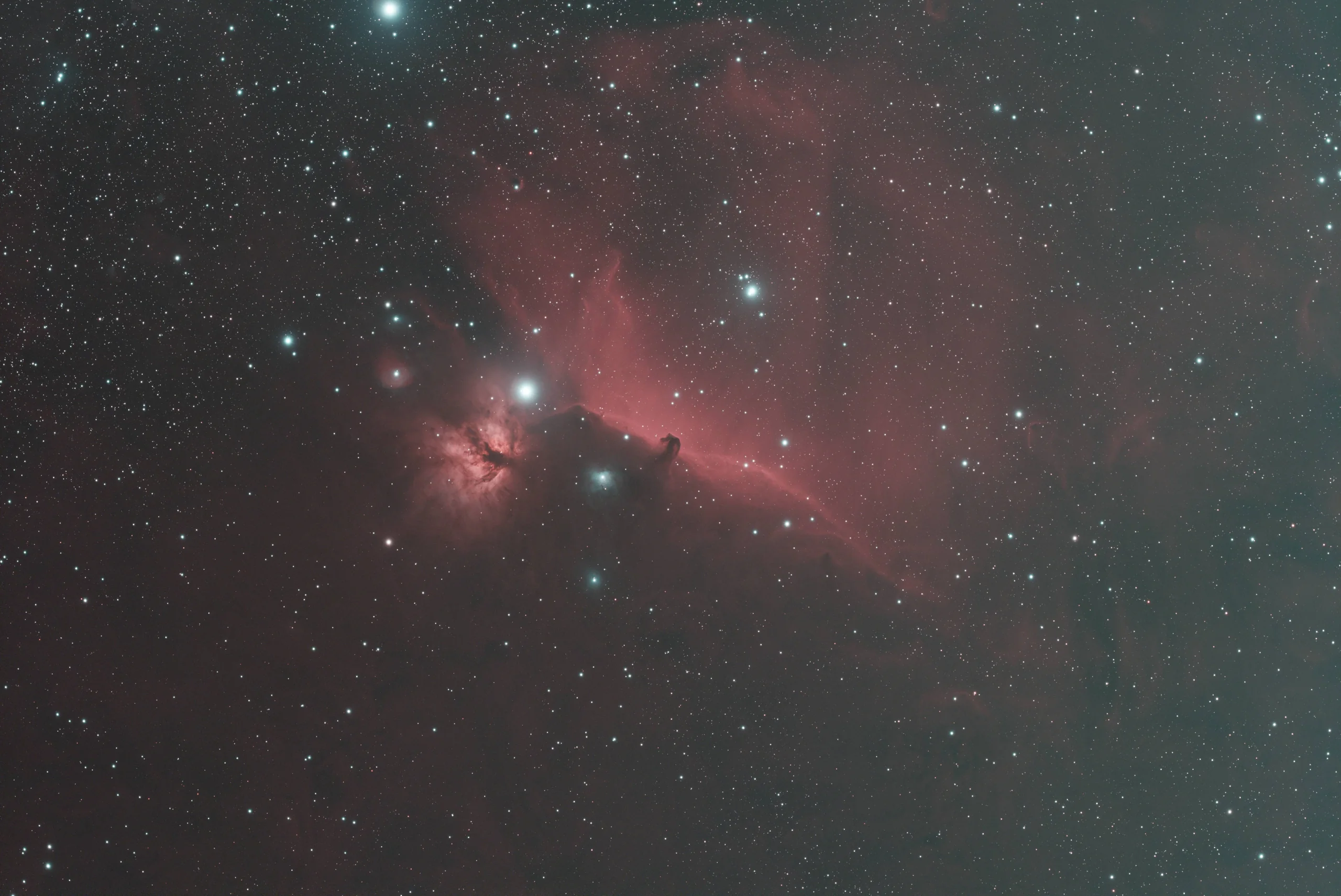 Horsehead Nebula stacking comparison: Stacked Frames